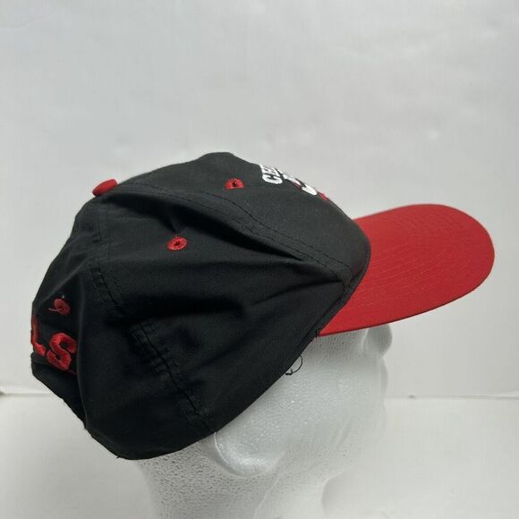 Vintage Chicago Bulls NBA Logo 7 Snapback Hat Cap Black Red 90s - Picture 4 of 7